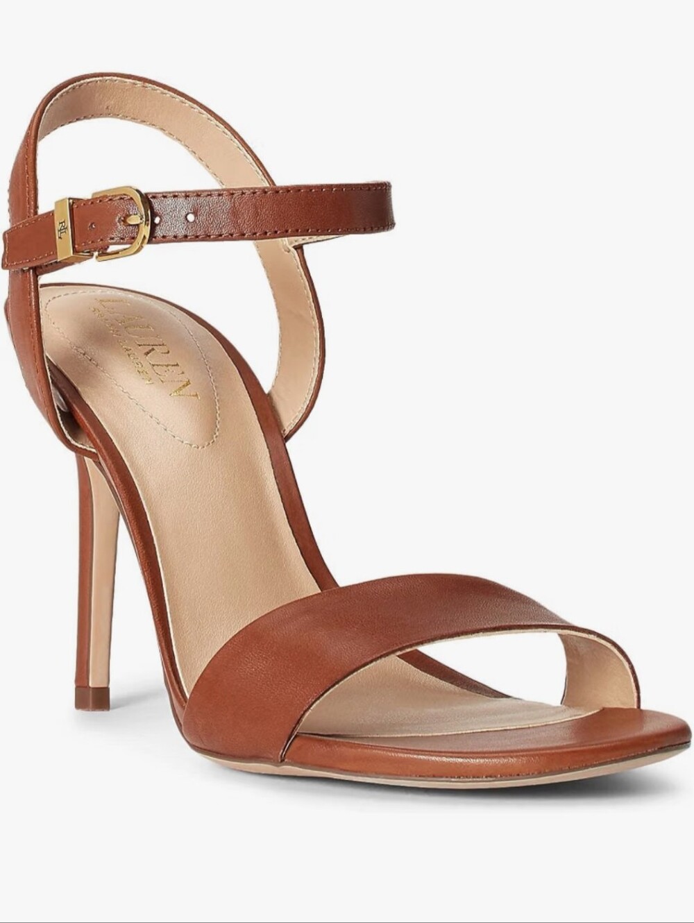 Ralph Lauren womens Gwen Burnished Leather Sandal Sandal